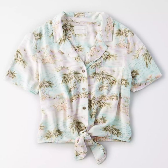 AE Hawaiian Shirt + Short Set - Picture 1 of 9